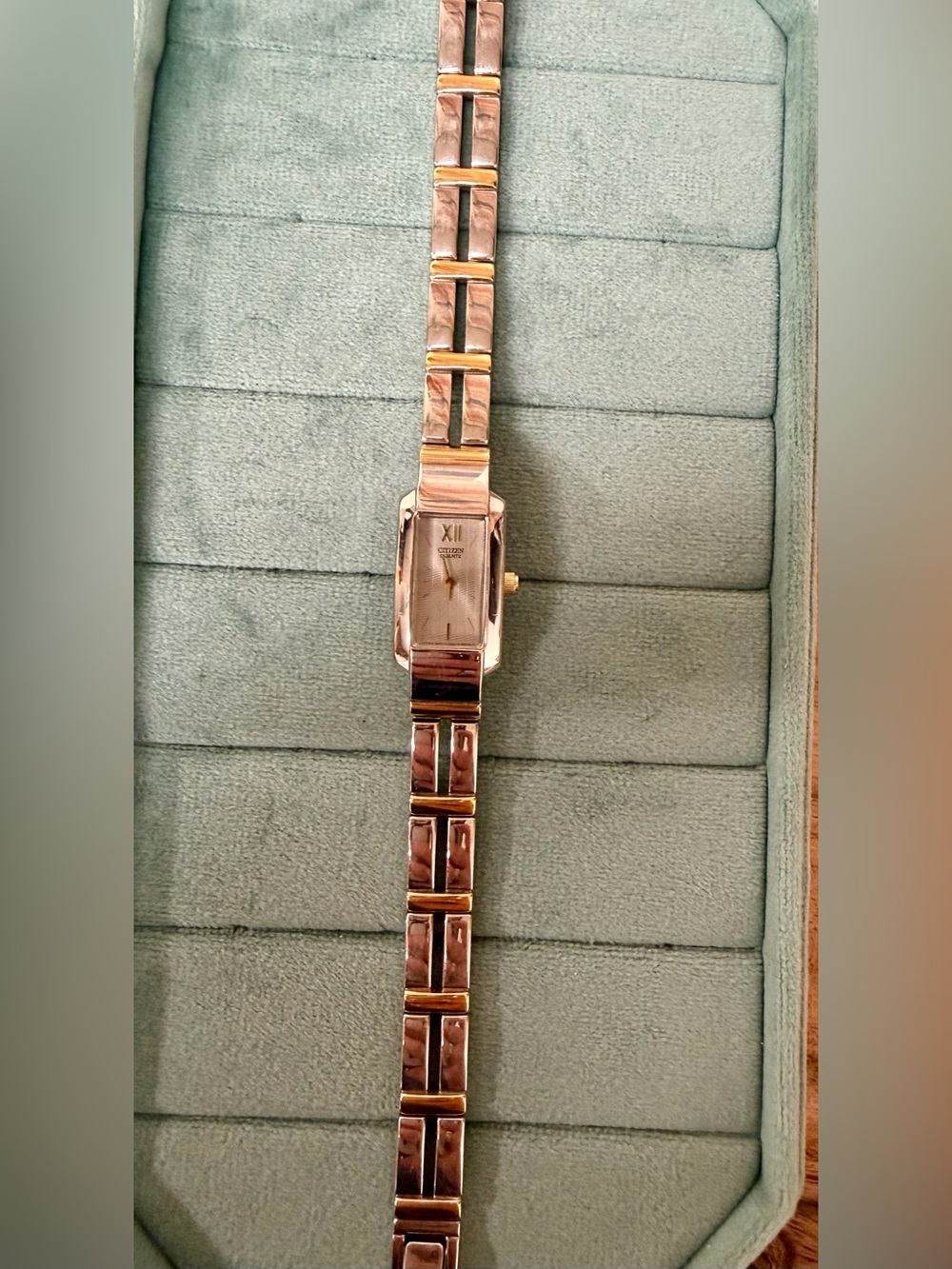 Citizen Two-Tone Rectangular Link Watch - Picture 2 of 2